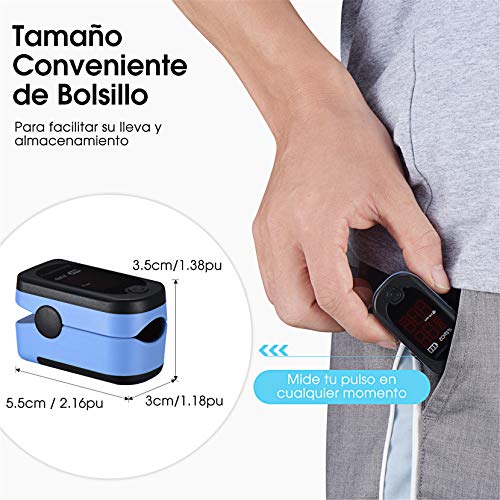 Mpow Dedo Oxímetro de Pulso, Pulsioxímetro de Dedo Pulsómetro Digital, Lector de Pulso Digital de Lectura Instantánea, Sensor de Oxígeno y Monitor de Frecuencia de Pulso