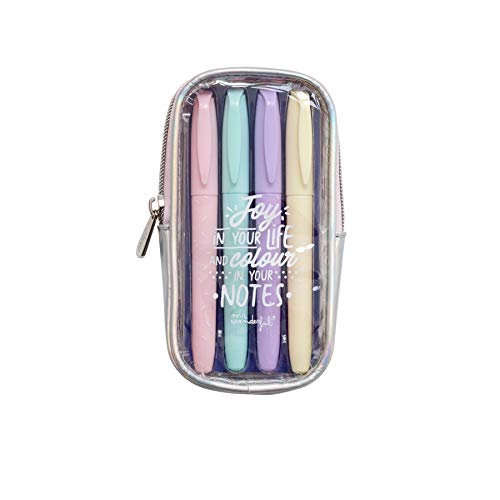 Mr. Wonderful Highlighter Set to Make Your Notes Shine, Multicolor, Talla única