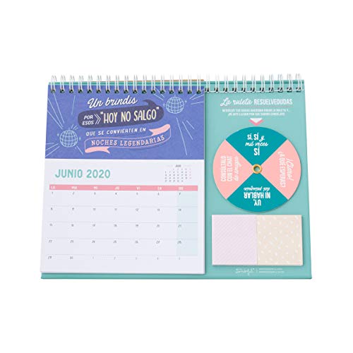 Mr. Wonderful WOA09851ES, Calendario de Sobremesa 2020, Talla Única, Multicolor