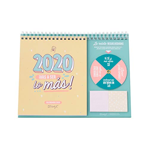 Mr. Wonderful WOA09851ES, Calendario de Sobremesa 2020, Talla Única, Multicolor
