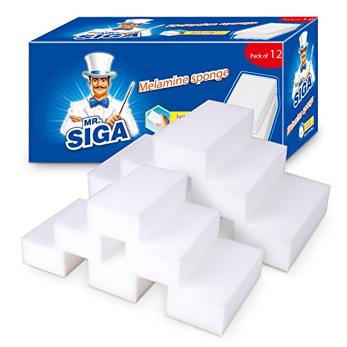MR.SIGA - Esponja de melamina, 12 x 6 x 3 cm, 12 Unidades