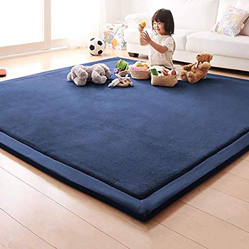 MSM Espesar No-resbalón Coral Fleece Bebé Seguro Alfombras,Niños Jugar Arrastrándose Estera,Estera De Yoga Almohadillas De Ejercicio Alfombra De Gimnasio Púrpura 100x200cm/39x79inch