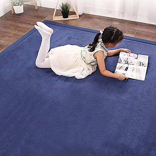 MSM Espesar No-resbalón Coral Fleece Bebé Seguro Alfombras,Niños Jugar Arrastrándose Estera,Estera De Yoga Almohadillas De Ejercicio Alfombra De Gimnasio Púrpura 100x200cm/39x79inch