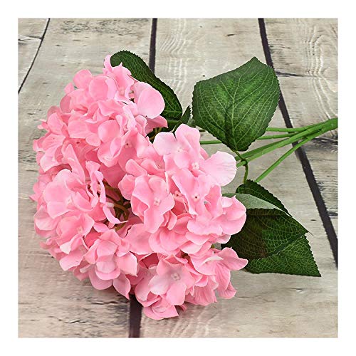 MSSZH Flor Artificial Cinco Hortensias De Mallorca Hortensia De Lana Flor De La Decoración del Jardín De La Casa, Rosa Claro, 42 Cm