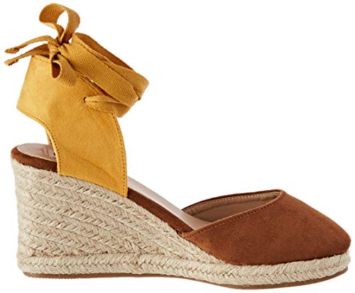 MTNG Collection 58935, Sandalias con Plataforma para Mujer, Marrón (Join Cuero/Mostaza/Lace Mostaza C49431), 37 EU