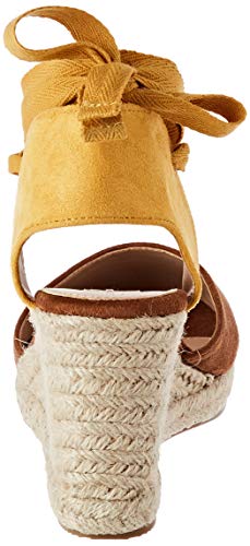 MTNG Collection 58935, Sandalias con Plataforma para Mujer, Marrón (Join Cuero/Mostaza/Lace Mostaza C49431), 37 EU