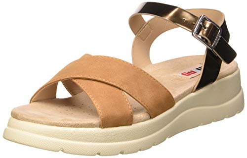 MTNG Collection 58975, Sandalias con Plataforma para Mujer, Marrón (Super Metallic Bronce/Matisse Camel C49882), 39 EU