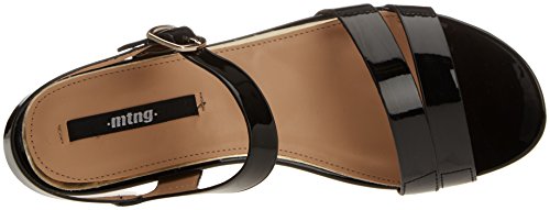MTNG CUMA, Sandalias con Plataforma Plana para Mujer, Negro (Patent Negro), 41 EU