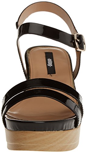 MTNG CUMA, Sandalias con Plataforma Plana para Mujer, Negro (Patent Negro), 41 EU