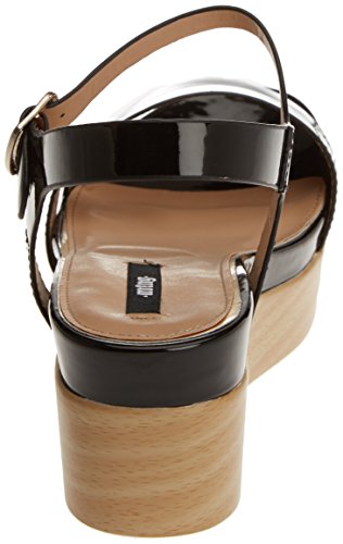 MTNG CUMA, Sandalias con Plataforma Plana para Mujer, Negro (Patent Negro), 41 EU