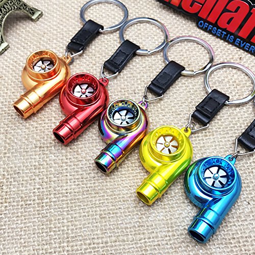 Muchkey - Llavero, diseño de turbina de coche, con sonido, Metal Blue