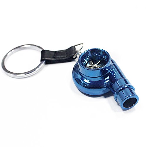 Muchkey - Llavero, diseño de turbina de coche, con sonido, Metal Blue