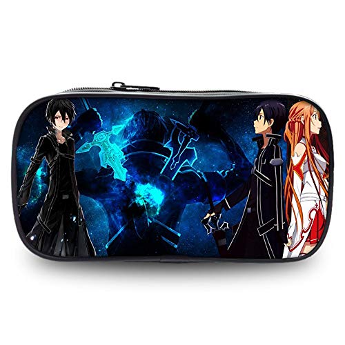 MUDRNO Lápices Caja De Múltiples Capas del Sword Art Online Anime Caja De Almacenamiento Linda Caja De Lápices De Estudiantes Masculinos Y Femeninos