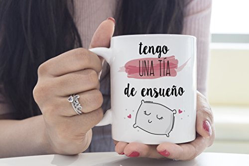 MUGFFINS Tazas Desayuno Originales para Regalar a tías - Tengo una tía de ensueño Tazas con Frases y Mensajes alegres y Divertidos