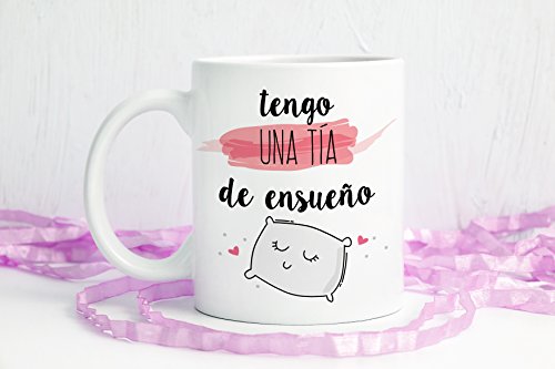 MUGFFINS Tazas Desayuno Originales para Regalar a tías - Tengo una tía de ensueño Tazas con Frases y Mensajes alegres y Divertidos
