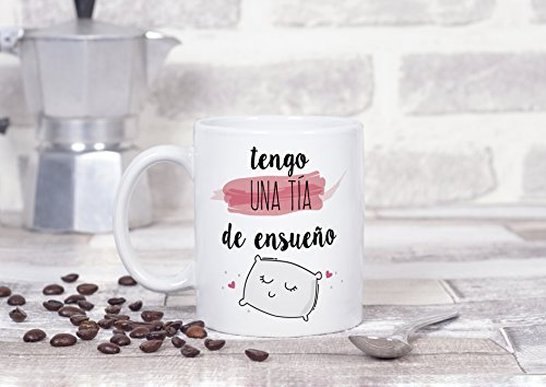 MUGFFINS Tazas Desayuno Originales para Regalar a tías - Tengo una tía de ensueño Tazas con Frases y Mensajes alegres y Divertidos