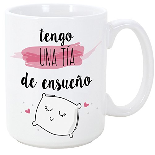MUGFFINS Tazas Desayuno Originales para Regalar a tías - Tengo una tía de ensueño Tazas con Frases y Mensajes alegres y Divertidos