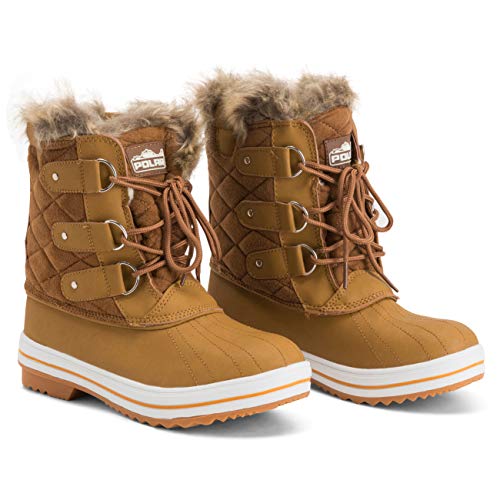 Mujer Acolchado Corto Pato Forrada De Piel Cordones Nieve Invierno Bota - TAS38 - AYC0019