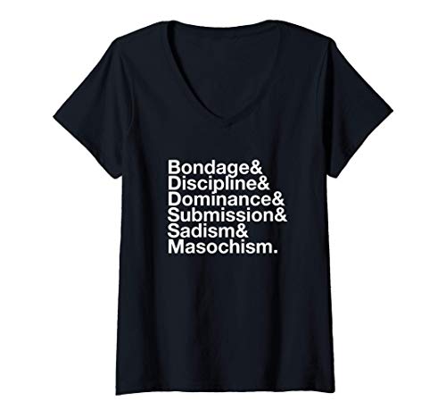 Mujer BDSM Bondage Dominación Sumisión Sadismo Masoquismo Camiseta Cuello V