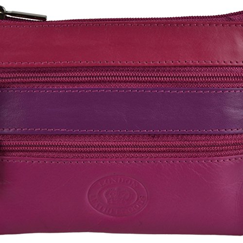 Mujer Calidad Cuero Monedero de Londres Leather Goods Cambio 4 Colores - Colorete