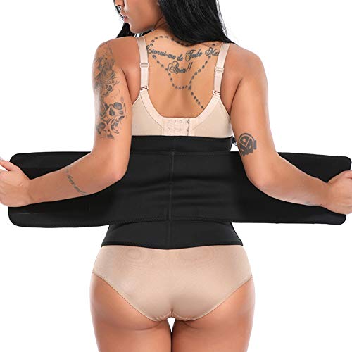Mujer Cinturón de sudación y cremallera, invernadero talla corsé sculptant regulable cinturón Minceur, prévenir de blessure y aliviar la douleurpour para deporte, corrugado Amincissante vientre plana