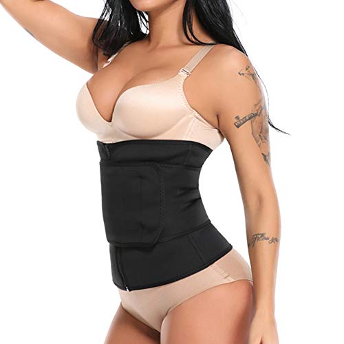 Mujer Cinturón de sudación y cremallera, invernadero talla corsé sculptant regulable cinturón Minceur, prévenir de blessure y aliviar la douleurpour para deporte, corrugado Amincissante vientre plana