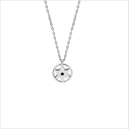 Mujer Collares Plata Ley 925, Brújula Misteriosa Estrella De Seis Puntas De Forma Exquisita Clavícula Necklace, Moda Temperamento No Es Fácil A Desvanecerse, Señoras Fina Joyería Regalo Accesor