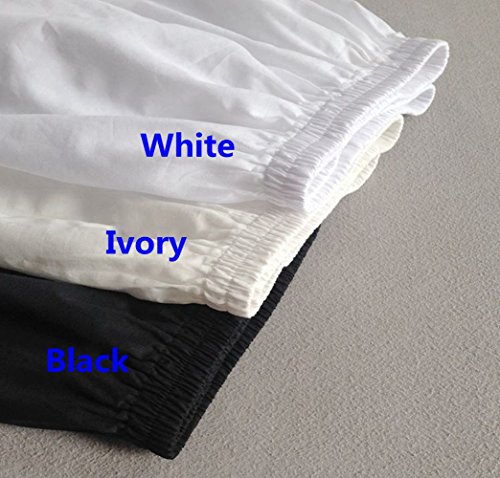 Mujer Enagua de Algodón Antiestática Larga Combinación para Vestido Antideslizante Plisado Plain Falda Blanco Marfil Negro