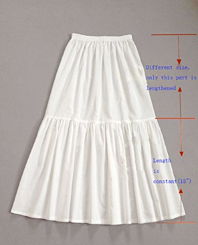 Mujer Enagua de Algodón Antiestática Larga Combinación para Vestido Antideslizante Plisado Plain Falda Blanco Marfil Negro