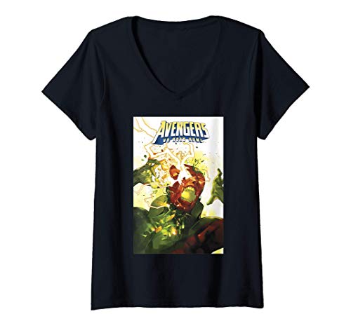 Mujer Marvel Avengers No Road Home Stuck On Nyx Comic Book Cover Camiseta Cuello V