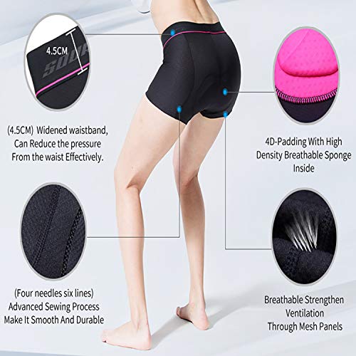 Mujer MTB Bicicleta Jersey Suit Verano Ciclismo Ropa Respirable Secado Rápido Manga Corta Ropa + 5D Gel Acolchado Pantalones Cortos + Reflexivo Tira + Tres Espalda Bolsillos S-L