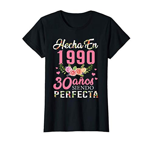 Mujer Regalo de Cumpleaños 30 Años, Hecha En 1990 Camiseta