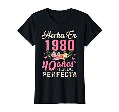 Mujer Regalo de Cumpleaños 40 Años, Hecha En 1980 Camiseta