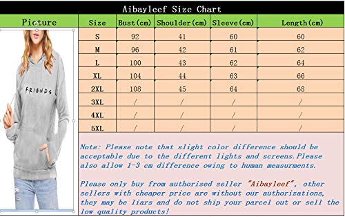 Mujer Sudaderas Friends Imprimir Sudadera Manga Larga Cuello Redondo Pullover Hip Hop Hoodie Camiseta Blusa Tops Suéter Otoño Invierno Casual