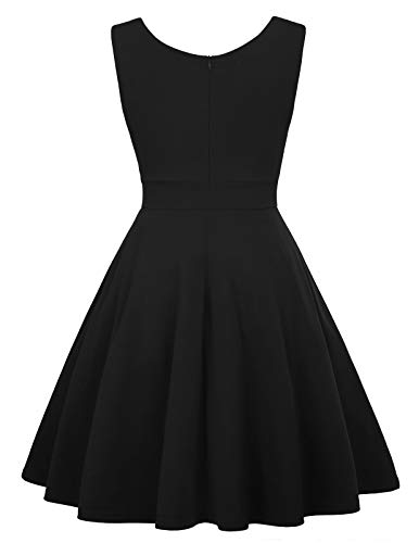 Mujer Vestido Años 50 sin Mangas con Volantes para Cóctel Fiesta L CL010698-1