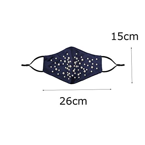 Mujer_mascarilla_Reutilizable, Moda_máscara Anti-Smog Y a Prueba De Polvo Montada En La Oreja Lavable con Perlas/Diamante Brillante para Adultos