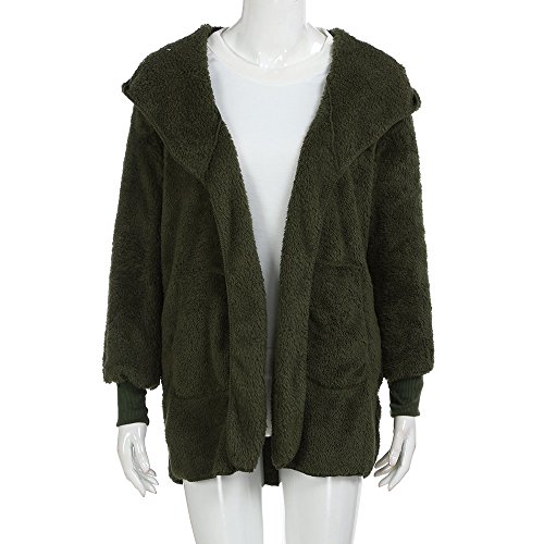 Mujeres Abrigo con Capucha de Abrigo Largo Manga Larga Chaqueta Sudaderas Parka Outwear Casual Cárdigan Capa Hoodie de Lana riou