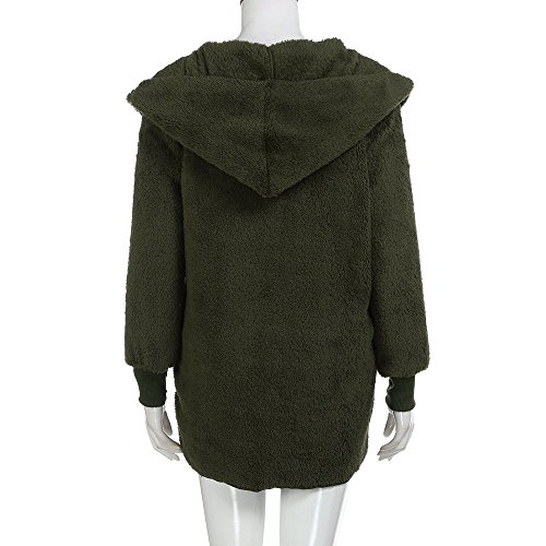 Mujeres Abrigo con Capucha de Abrigo Largo Manga Larga Chaqueta Sudaderas Parka Outwear Casual Cárdigan Capa Hoodie de Lana riou