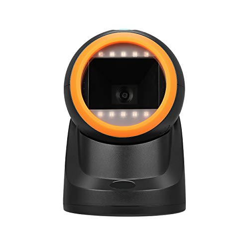 MUNBYN Lector de Código de Barras 1D / 2D Omnidireccional, Escanér Automáticamente Barcode Scanner con Lente Angulo Ajustable para Windows/Linux/Mac (No Soporte Código de Barras médico)