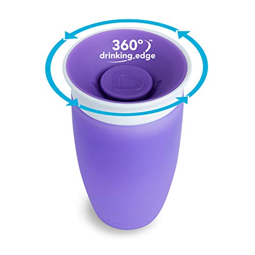 Munchkin Miracle 360° - Vaso antiderrames, azul/morado, 296 ml, 2 uds