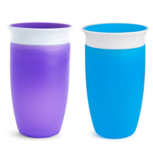 Munchkin Miracle 360° - Vaso antiderrames, azul/morado, 296 ml, 2 uds