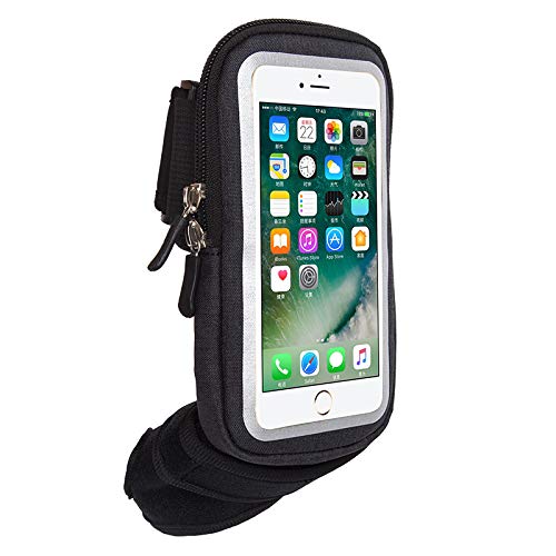 Muñequera Brazalete Movil para iPhoneX/8 Plus/7Plus Banda de Antebrazo con Pantalla Táctil,Pulsera, Brazalete, Cinturones de hidratación, Armband para Correr con espacio para Dinero, Llaves y Tarjetas