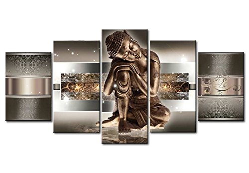 murando - Cuadro en Lienzo 200x100 cm Buda - Abstracto Impresión de 5 Piezas Material Tejido no Tejido Impresión Artística Imagen Gráfica Decoracion de Pared 020113-289