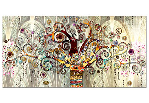 murando Cuadro en Lienzo Gustav Klimt 120x60 cm - 1 Parte Impresión en Material Tejido no Tejido Impresión Artística Imagen Gráfica Decoracion de Pared Arbol Piedras Arte l-A-0033-b-a
