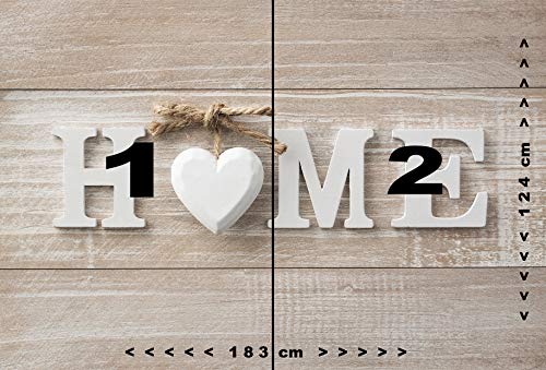 murimage Papel Pintado Home 3D 183 x 127 cm Incluye Pegamento corazón casa hogar madera escudo shabby chic sala de estar histórico viejo países worldmap Vintage Fotomurales