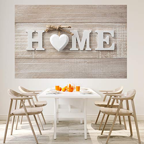 murimage Papel Pintado Home 3D 183 x 127 cm Incluye Pegamento corazón casa hogar madera escudo shabby chic sala de estar histórico viejo países worldmap Vintage Fotomurales