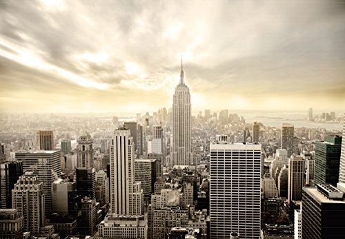 murimage Papel Pintado New York 366 x 254 cm Incluyendo Pegamento Fotomurales Manhattan Skyline Vista 3D Ciudad Paisaje Urbano EE.UU. Oficina