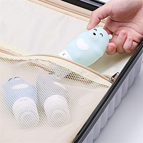 MUUZONING Botellas de Viaje de Silicona,100% BPA Gratis Recipientes rellenables portátiles a Prueba de Fugas para champú,Acondicionador,Loción,artículos de tocador(4 Unidades) -Oso Lindo