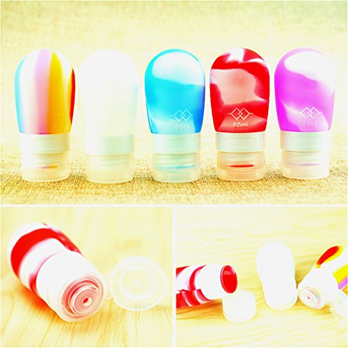 MUUZONING Botellas de Viaje de Silicona,100% BPA Gratis Recipientes rellenables portátiles a Prueba de Fugas para champú,Acondicionador,Loción,artículos de tocador(4 Unidades) -Oso Lindo