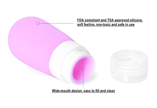 MUUZONING Forma de Bombilla Botellas de Viaje de Silicona, 100% BPA Gratis Recipientes rellenables portátiles a Prueba de Fugas para Acondicionador,Loción,artículos de tocador(4 Unidades)